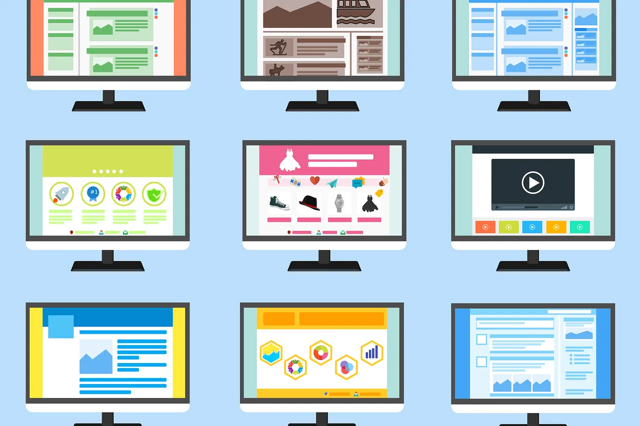 たくさんのテンプレートが整列されたイラスト